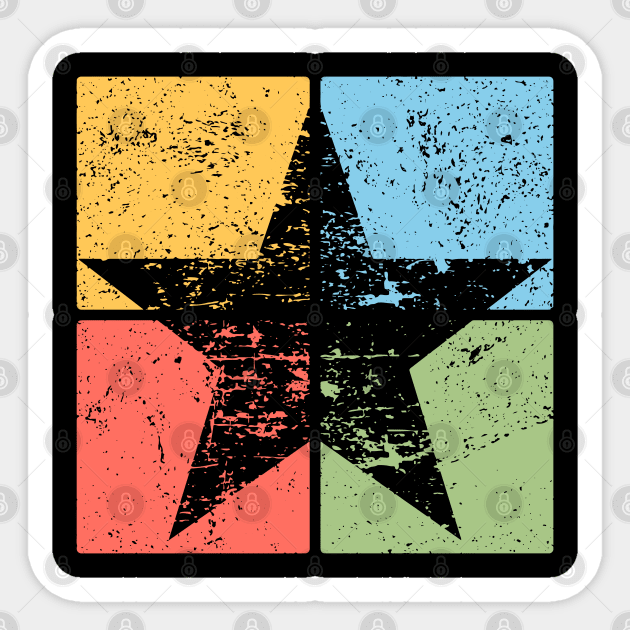 Star Pop Art Design - Retro Celestial Symbol Art Sticker by TuncGK